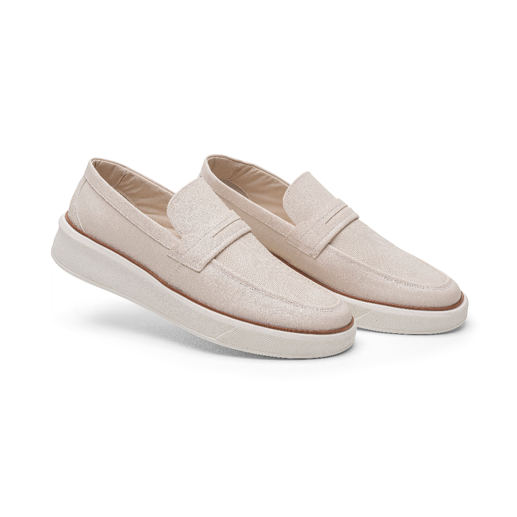 Mocassim Masculino Sapato Casual Confort Elegante Oxford Off White
