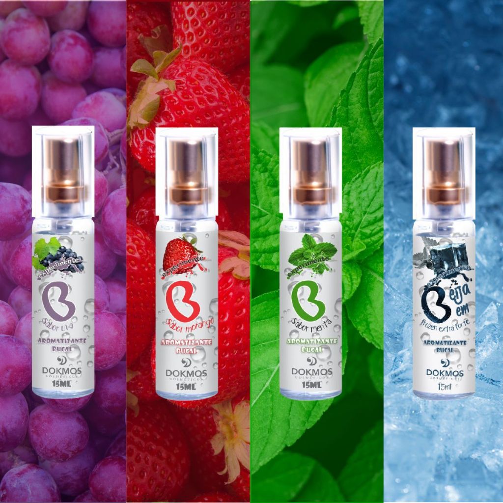 Kit Com 4 Spray  Aromatizante Bucal Com Própolis Beija Bem Extra Forte Dokmos Zero Açucar