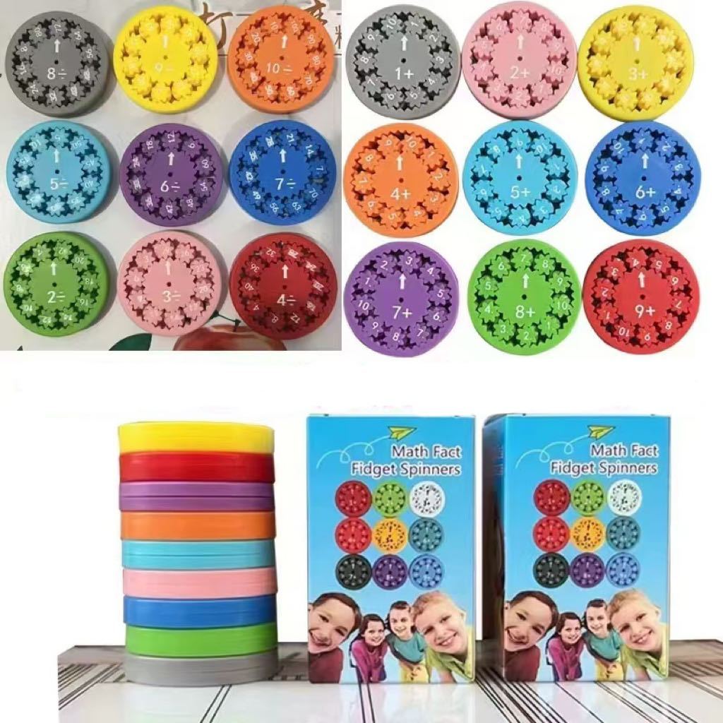 Kit de 9 Spinner Matemático Fidget Spinners, Brinquedo interativo e Educacional