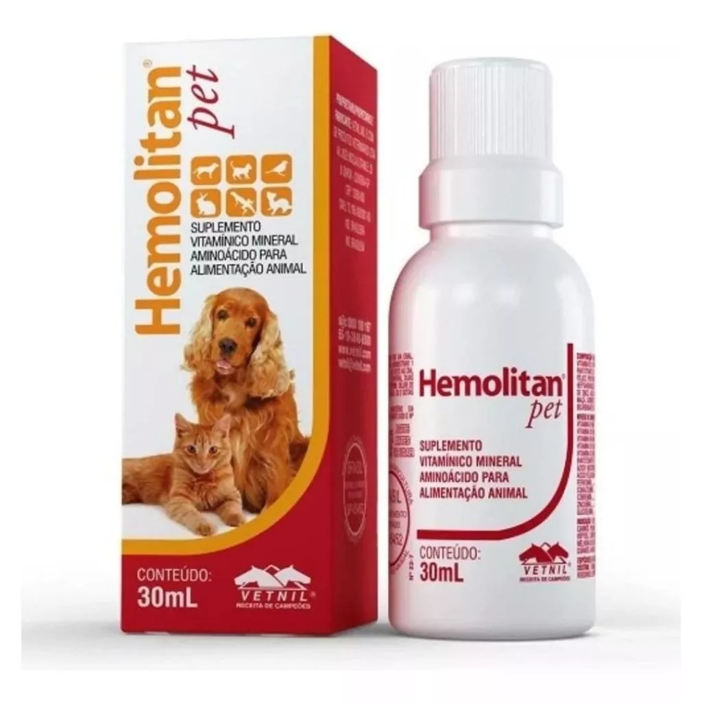 Hemolitan Pet Suplemento Vitamínico Para Cães E Gatos VETNIL