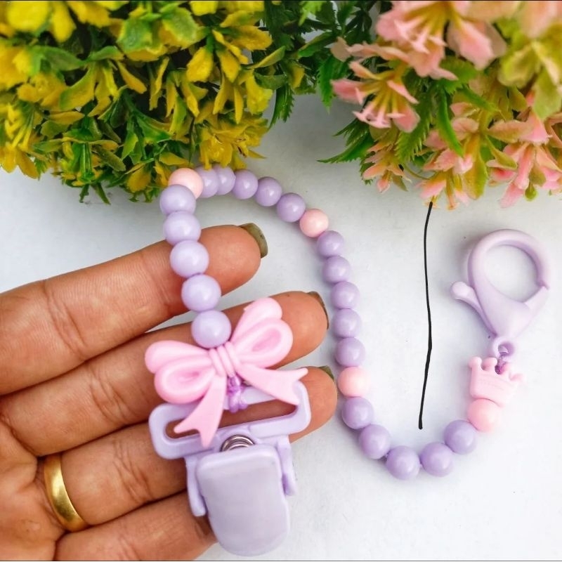 Prendedor de chupeta menina personalizado com nome