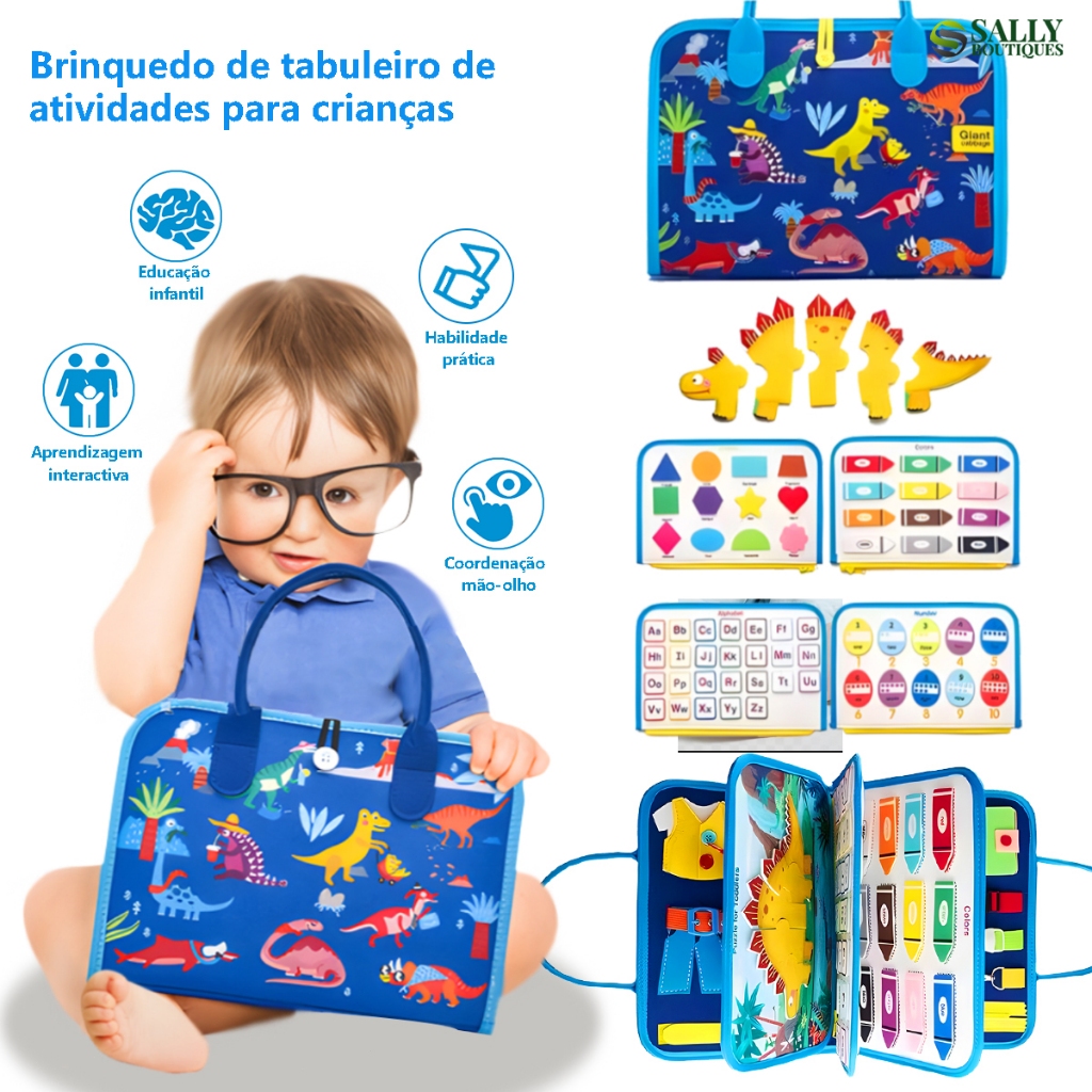 Brinquedos Sensoriais Básicos De Habilidades De Vida Para Toddlers Montessori Busy Board De Viagem