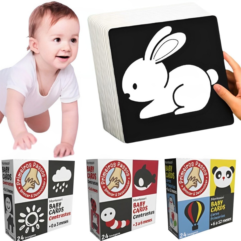 Cartão Preto Branco Para Bebês 0 A 5 Anos Educação Inicial Do Flashcards Montessori Brinquedos Educativo