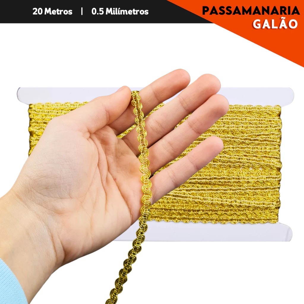 Fita Galão Passamanaria - 0.5mm - Ref:Galao-27 - Rolo C/20 Mts