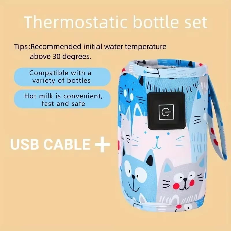 Aquecedor de mamadeira gatinho AZUL com 3 ajustes de temperatura