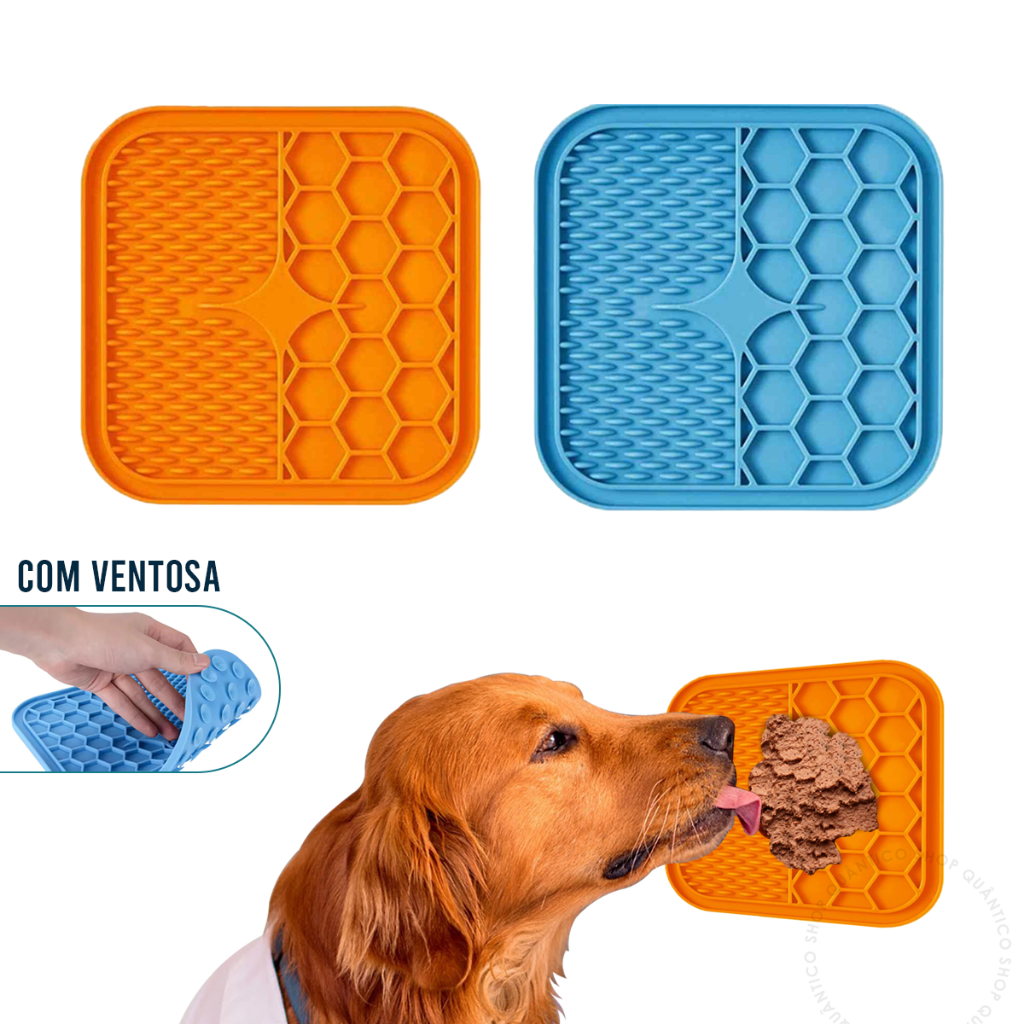 Tapete Comedouro 1 2 ou 4un De Lamber Para Cães Gatos Com Ventosa Pet