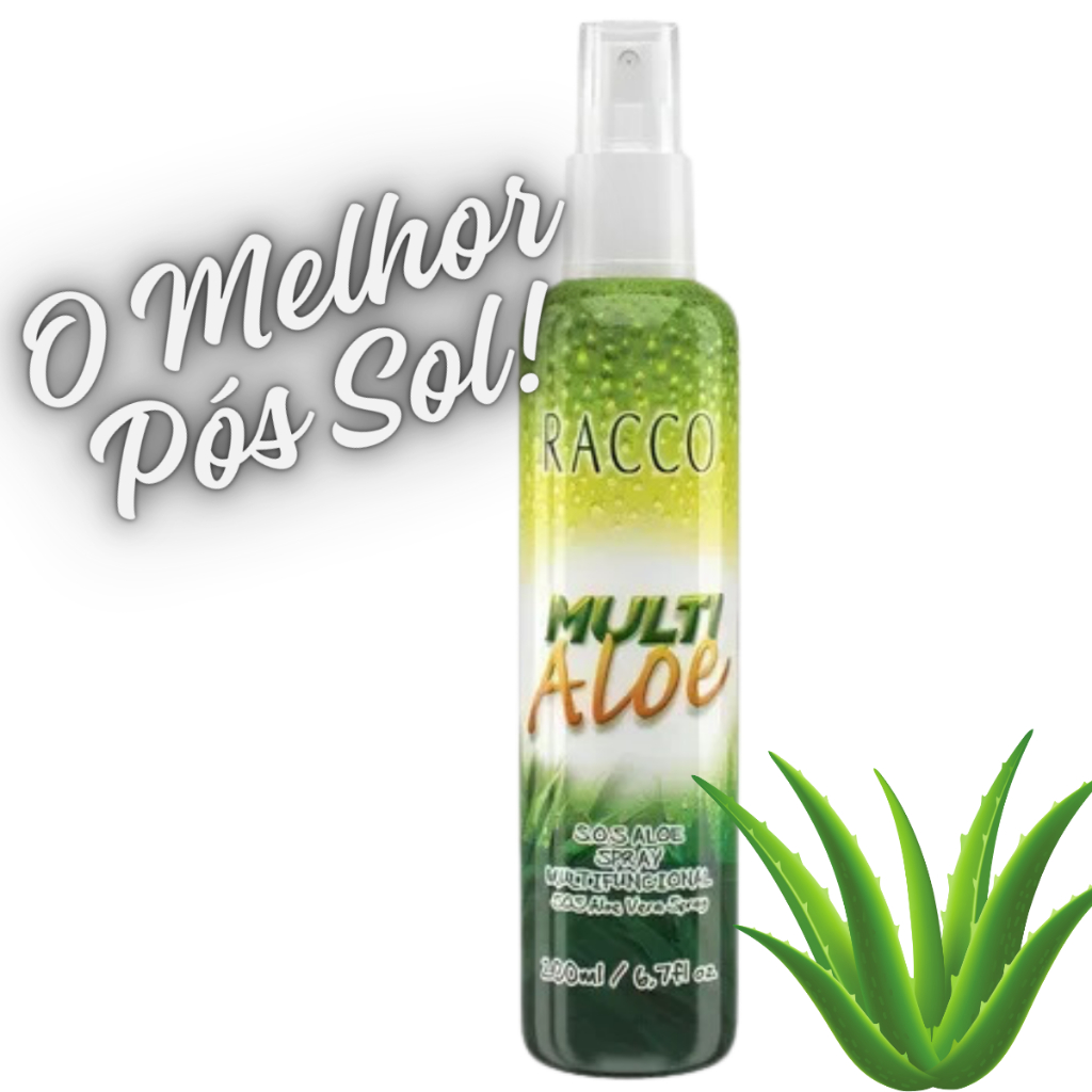 Sos Aloe Vera Pós Sol Spray Multifuncional Racco 200ml Multi Hidrata Regenera Refresca Sem Perfume