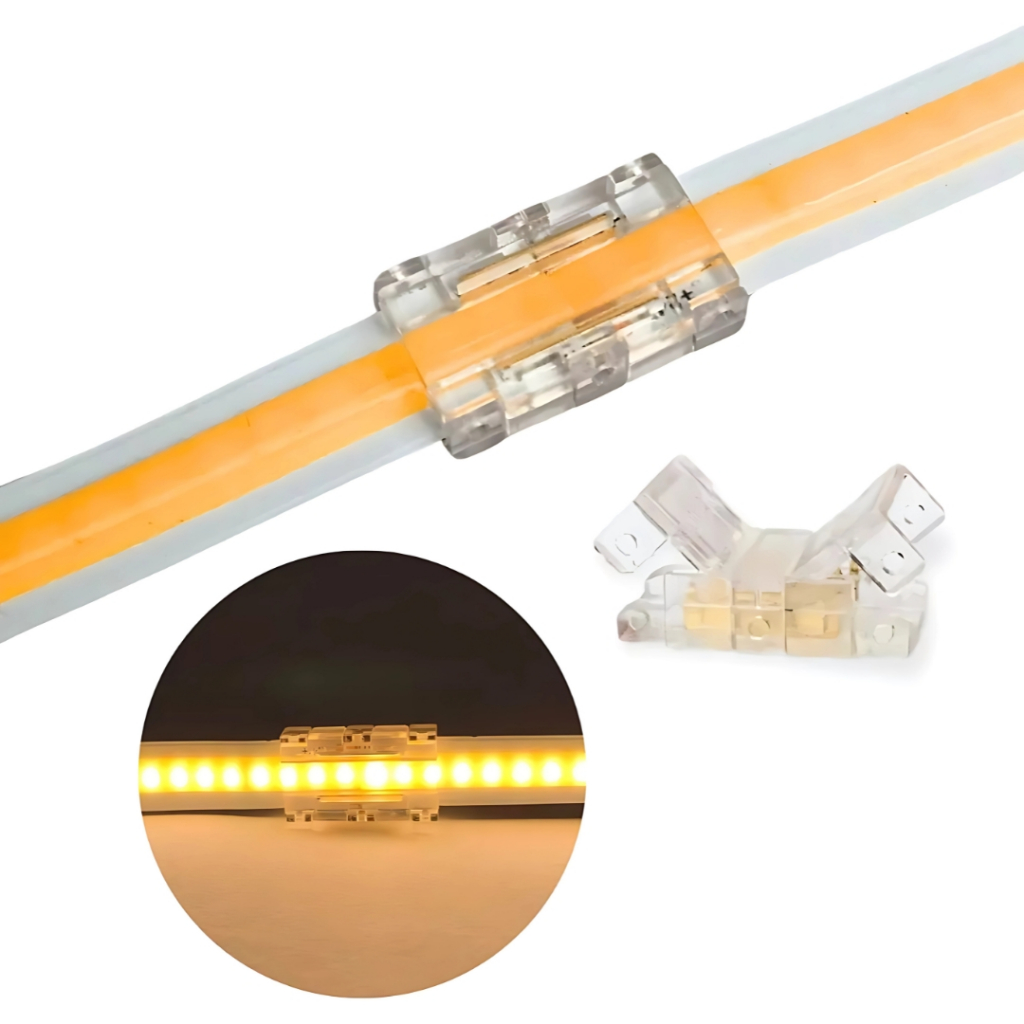 Kit 5 e 10 Emenda Para Fita Led Cob Conector  Sem Solda Adaptador Fácil Instalação