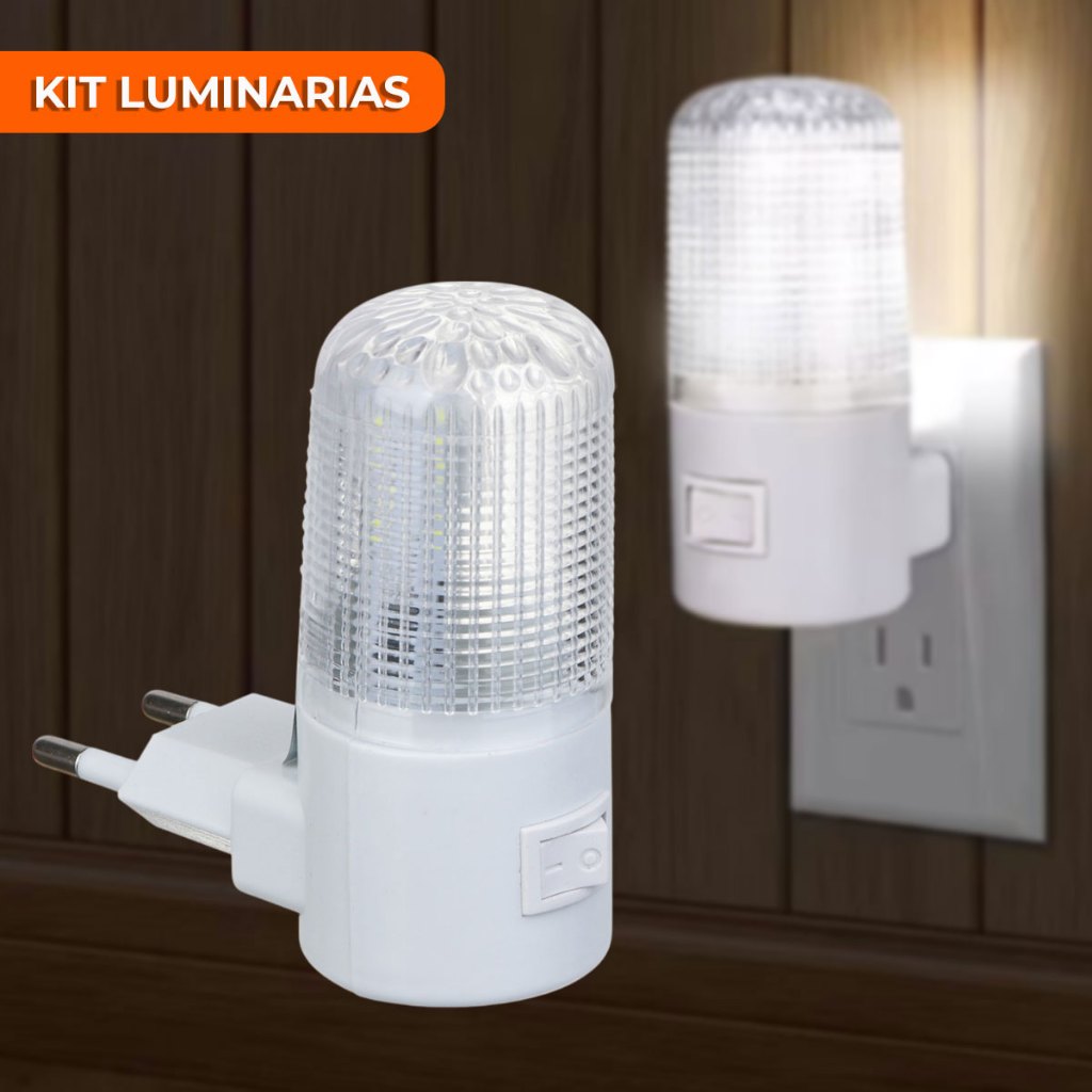 LUMINÁRIA ABAJUR 1 2 3 ou 4un LUZ NOTURNA LED TOMADA BIVOLT