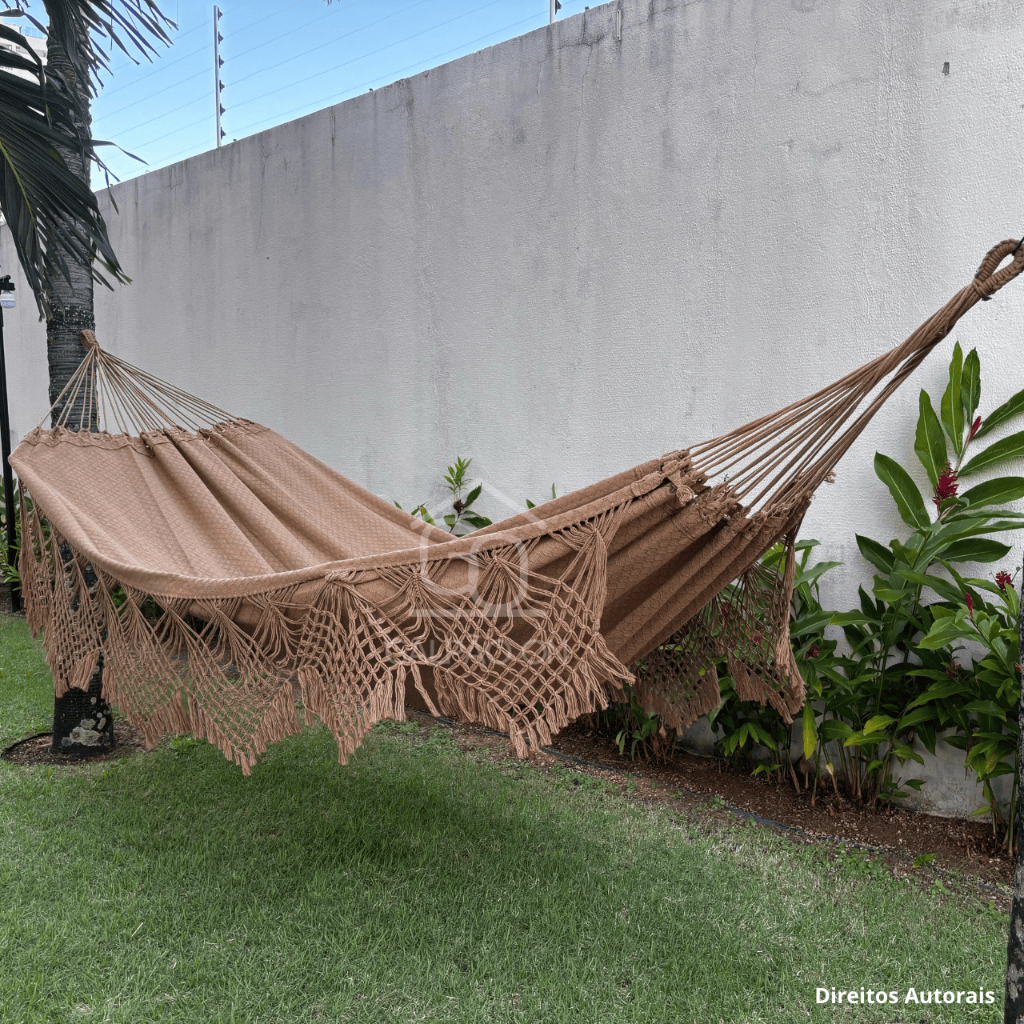 Rede Descanso Rede Dormir Casal Reforçada king Luxo Rede de Dormir Gigante Varanda Manual Artesanal