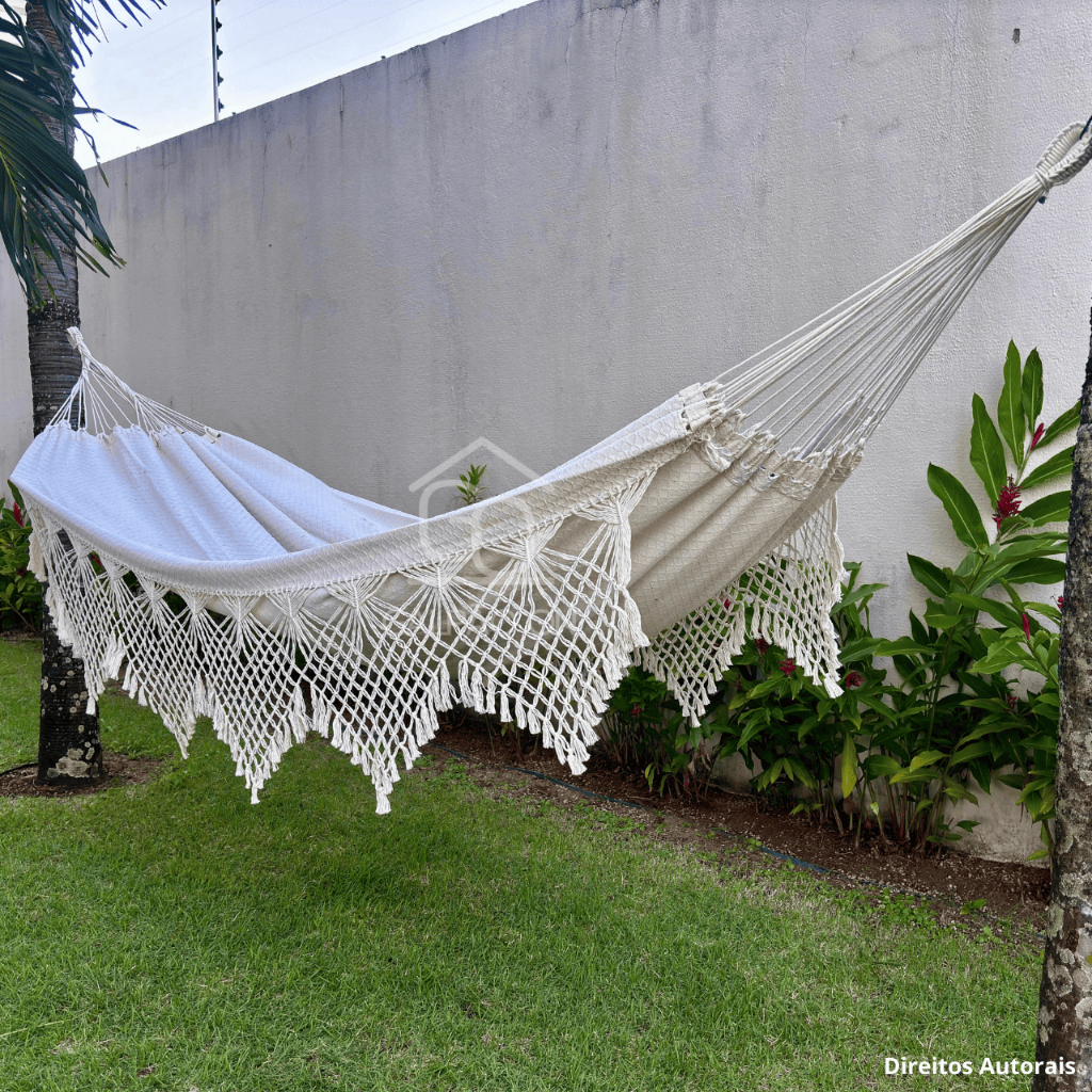 Rede Descanso Rede Dormir Casal king Luxo Rede de Dormir Gigante Reforçada Varanda Manual Artesanal