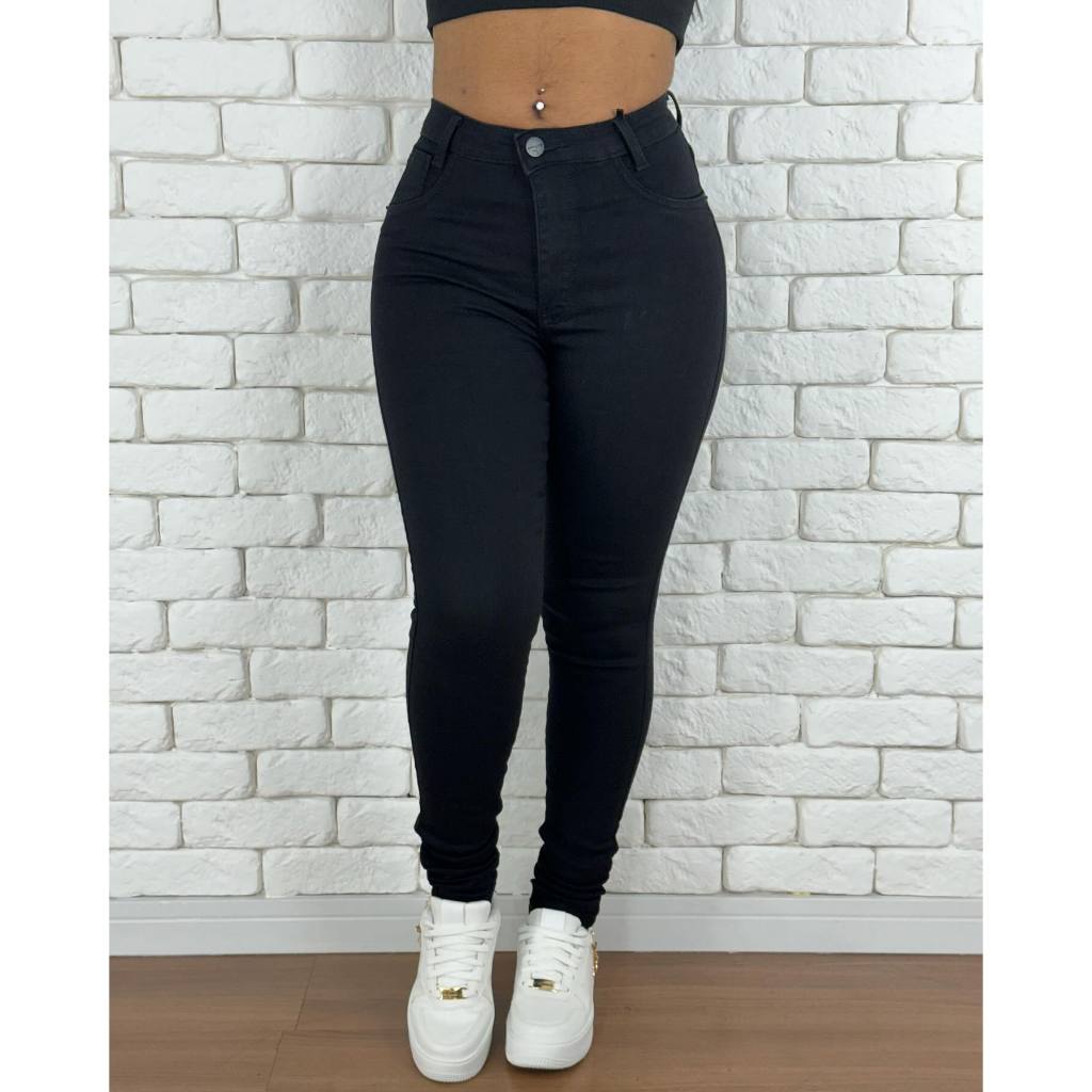 calça jeans feminina preta com Lycra empina bumbum e valoriza o corpo de alta qualidade