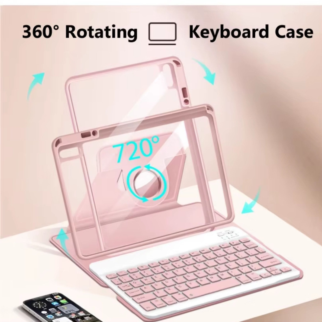360 ° Capa De Proteção Para Teclado De Rotação iPad 7/8/9th Gen 10.2 Polegadas