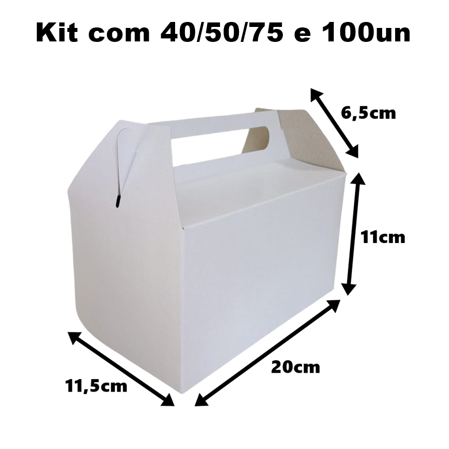 Caixa Maleta Para Lembrancinha, Delivery, Kit Lanche, Presente, Doces 40/50/75 e 100un