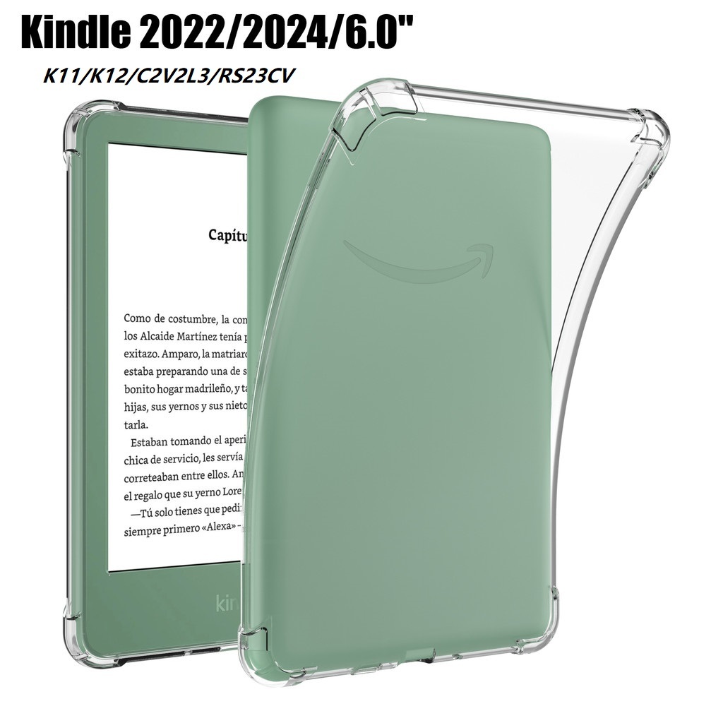 Capa Protetora Anti-Queda Soft TPU Transparente Para Kindle 2022 2024  10a Geração 11a 6,0 Polegadas