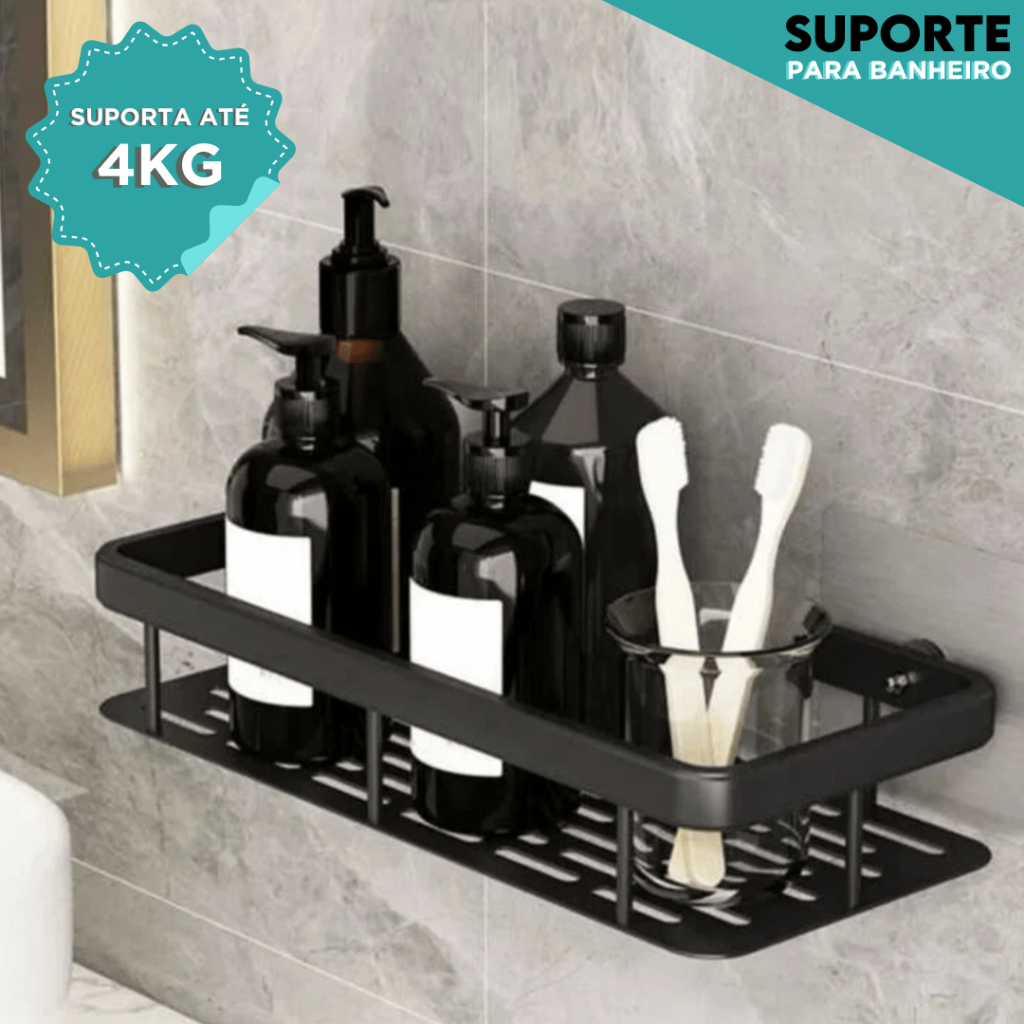 Suporte De Shampoo Prateleiras De Banheiro  Reto Sem Furo - CH