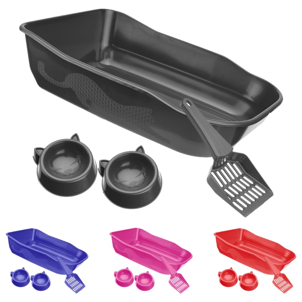 Kit Caixa de Areia para Gatos Pet Grandes Banheiro Sanitario Bandeja Furba Durapets