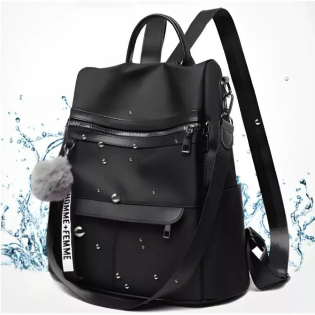 Bolsa Mochila Feminina Alça Transversal e Costas Impermeável Anti Furto Passeio Pratica Estilosa