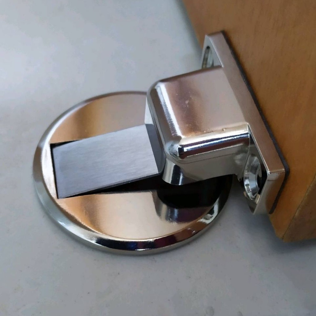 Prendedor Trava de Porta Magnético Slim Inox Cromado Com Atração Magnética Forte