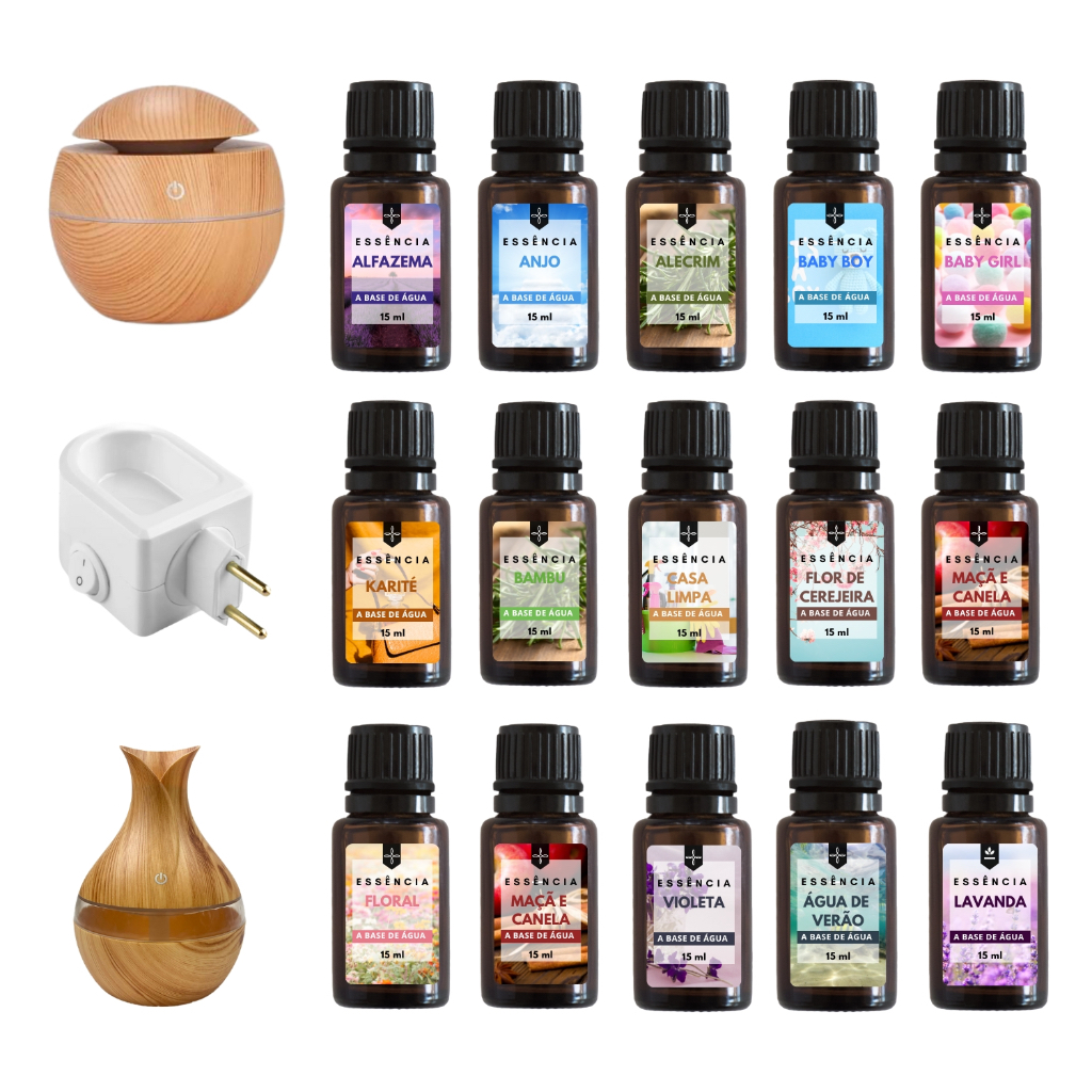 Kit 30 Essências Para Umidificador de Ar e Difusor Elétrico Aromatizador  - Diversas Fragrâncias