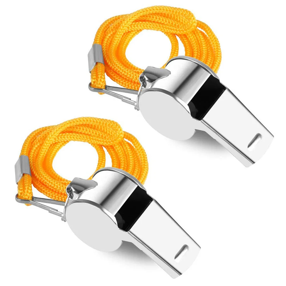 KIT Apito De Metal Com Cordão Profissional 115 dB Árbitro Juiz Jogo Bolinha Educador Físico Piscina