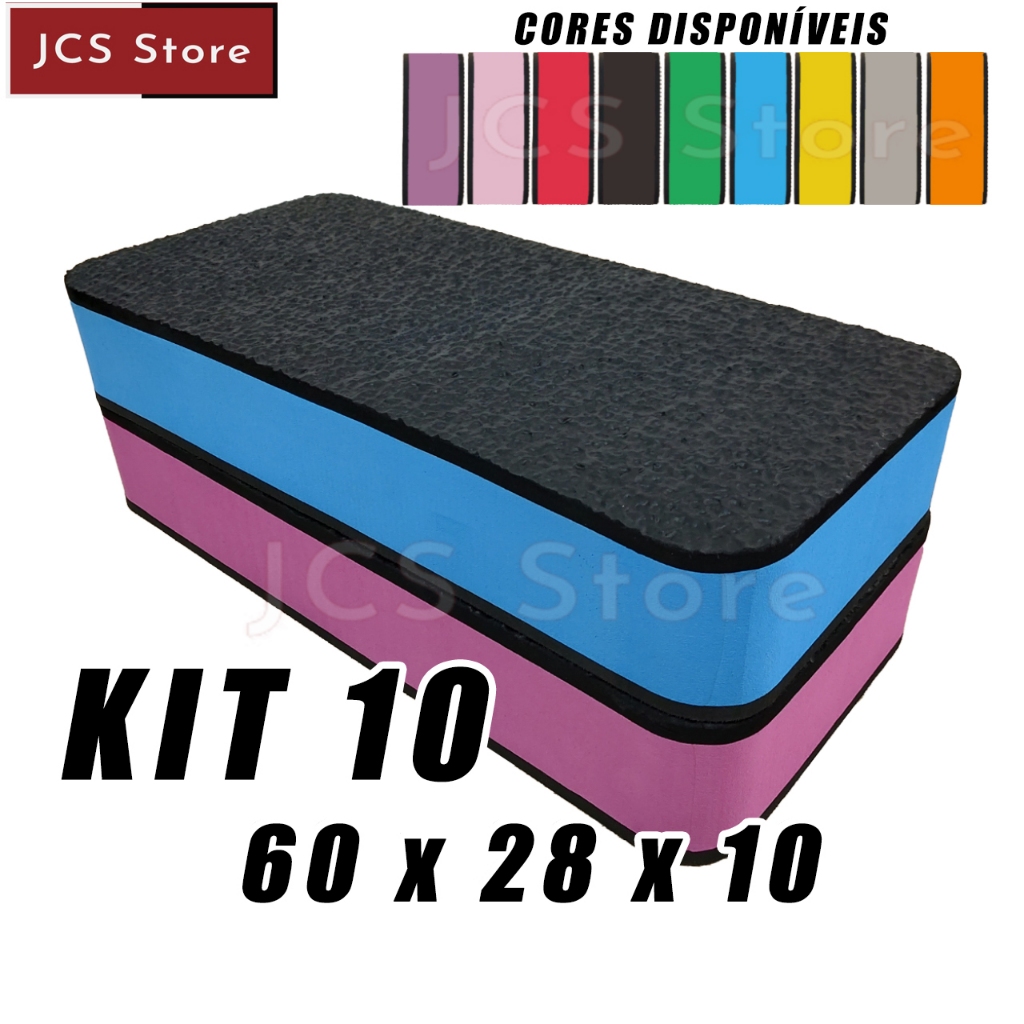 Step KIT 10 UNIDADES - 60 X 28 X 10 Para Exercíos Fitness Aeróbico Academia Esporte E.V.A