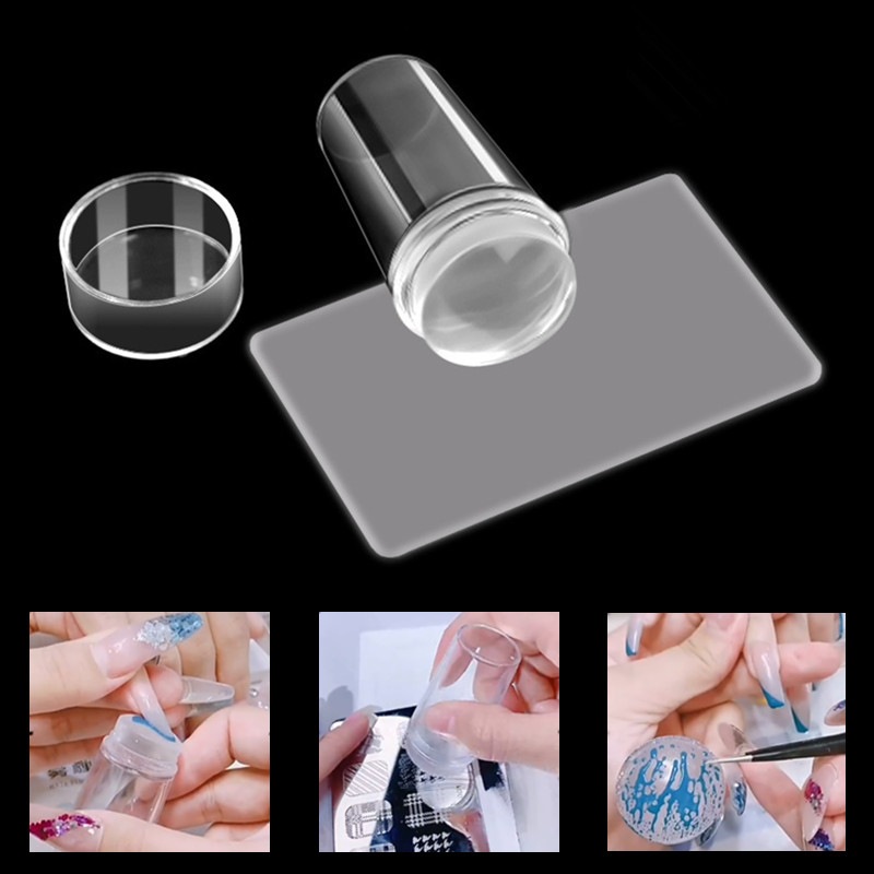 Carimbo De Unha Silicone Transparente Nailart Para Francesinha 1/4 Pçs