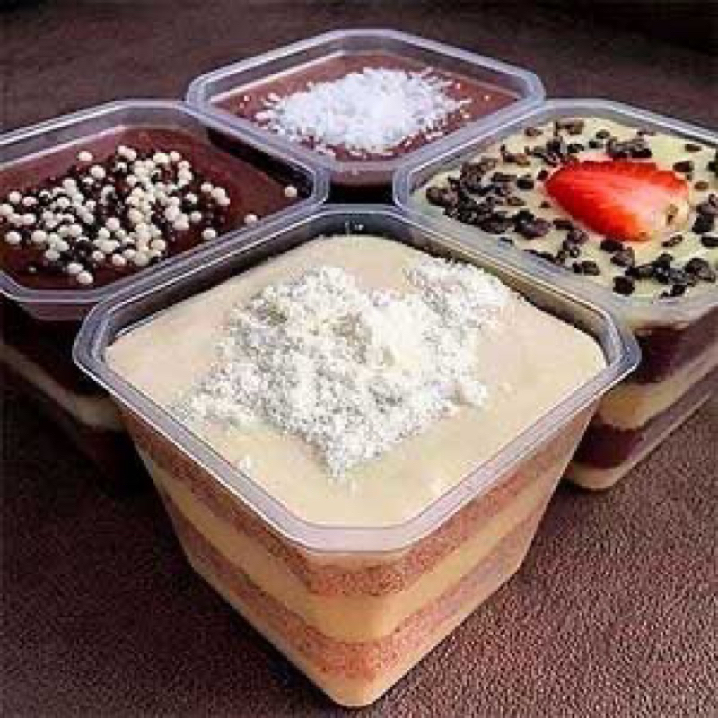 100un Pote Quadrado 250ML com Tampa bolo de pote e doces - Prafesta