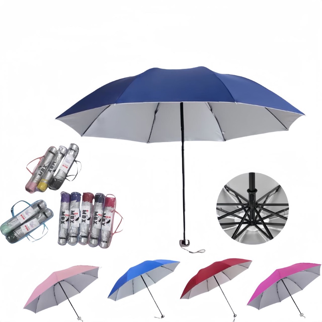 KIT 2 Sombrinha Guarda Chuva Cabe Na Bolsa Com Proteção Solar Uv Contra Vento