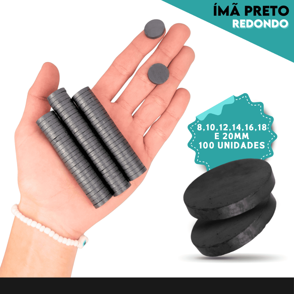 Imã - Kit C/ 100 - Diversos Tamanhos - AV
