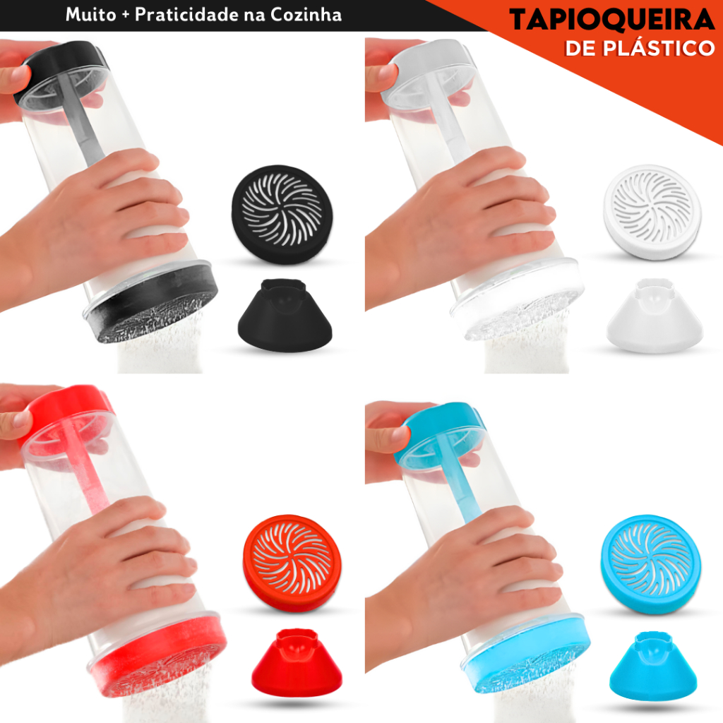 Tapioqueira Prática  2 em 1 Peneira + Armazenador de Tapioca Sem Sujeira na Cozinha  - AV