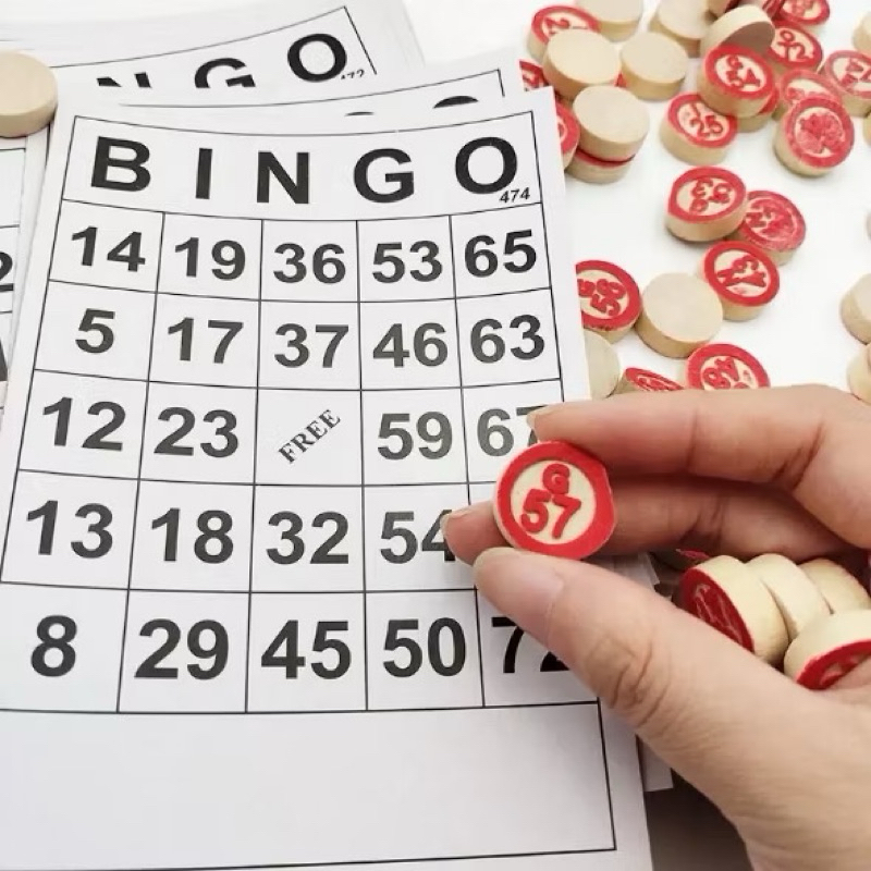 Kit Bingo De Madeira E Papel 75 Números E 18 Cartelas