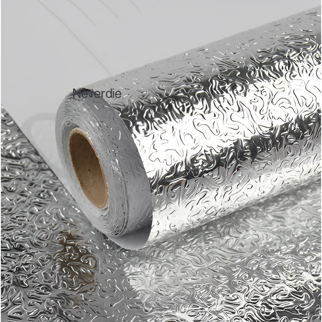 Papel De Parede Alumínio Adesivo Impermeável Protetor Fogão 2M/5M Fosco