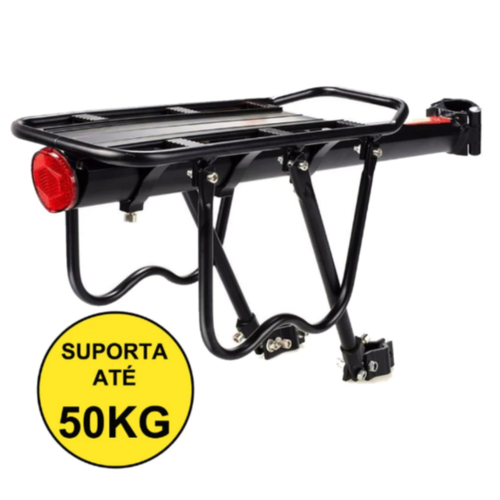 Bagageiro Traseiro Aluminio Bike Aro 26 27 29 Regulável Mtb Até 50kg