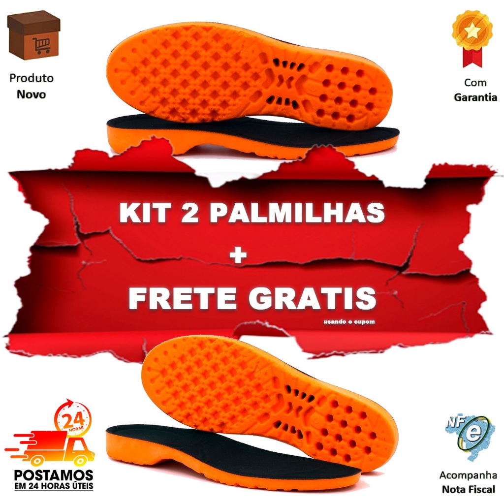 KIT COMBO 2 PARES DE PALMILHA ORTOPEDICA DE GEL ORIGINAL