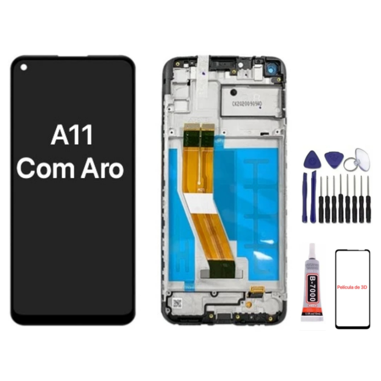 Tela Display Frontal Touch Lcd Compatível Galaxy A11 A115 Sem Aro E Com Aro