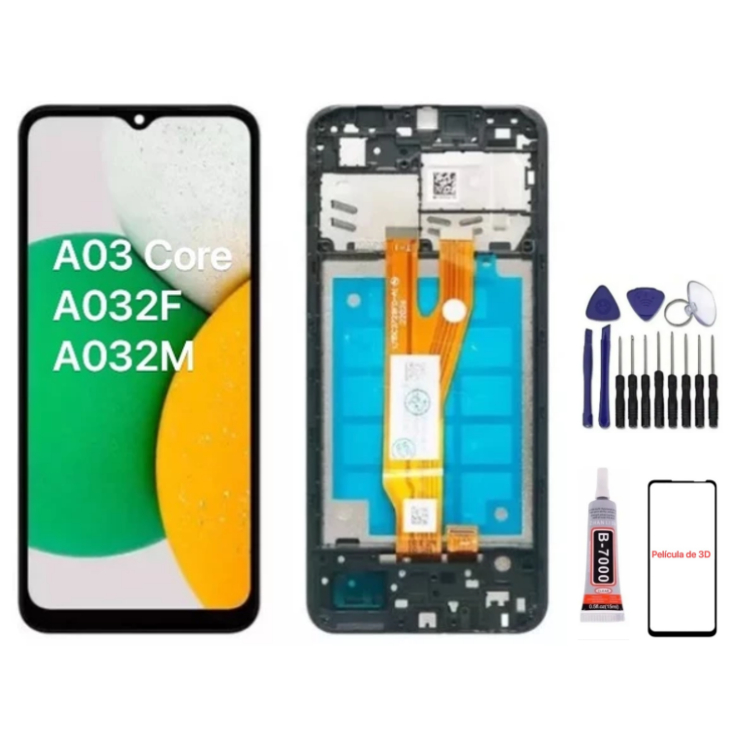 Touch Frontal Lcd Display Compatível Galaxy A03 Core SM-A032 SM-A032M Sem Aro / Com Aro