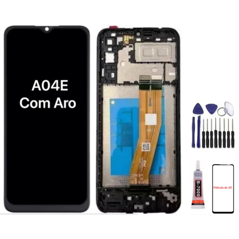 Touch Frontal Lcd Display Compatível Galaxy A04E A042F A Pronta Entrega Sem Aro / Com Aro