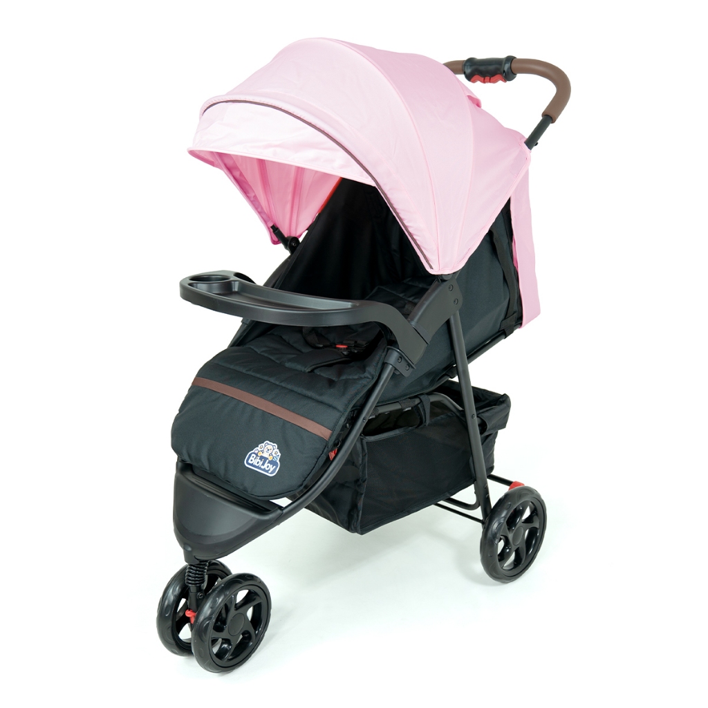 Carrinho de Bebê 3 Rodas Confortável, Leve e Seguro até 15kg Ideal p/ Passeios, Fácil de Dobra