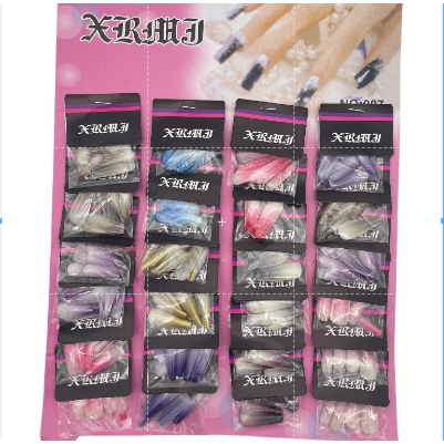 288 Pcs Unhas Postiças Tips Quadrada Brancas Modelos Aleatorio