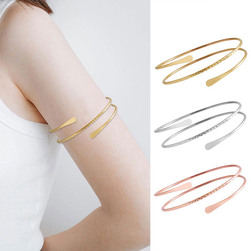 Braçadeira punk de três círculos pulseira fashion personalizada pulseira aberta