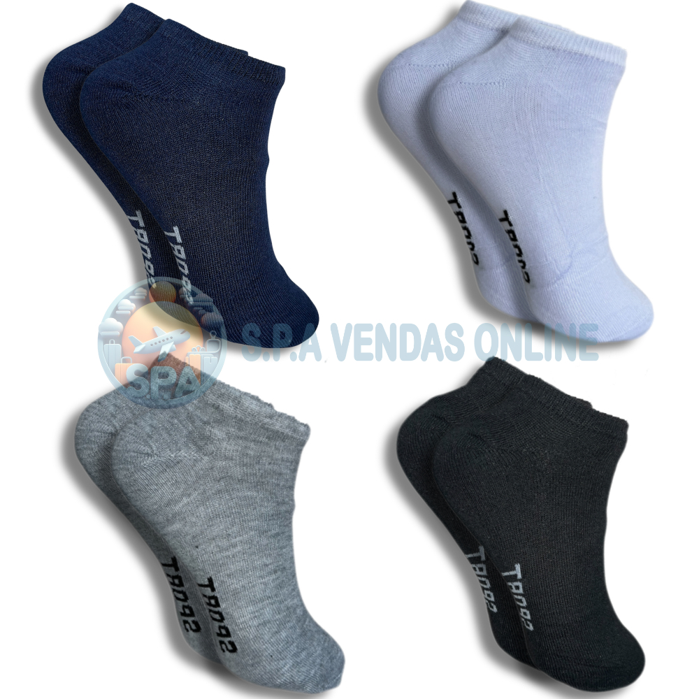 Kit com 18 pares de Meias Soquete com algodão Unissex