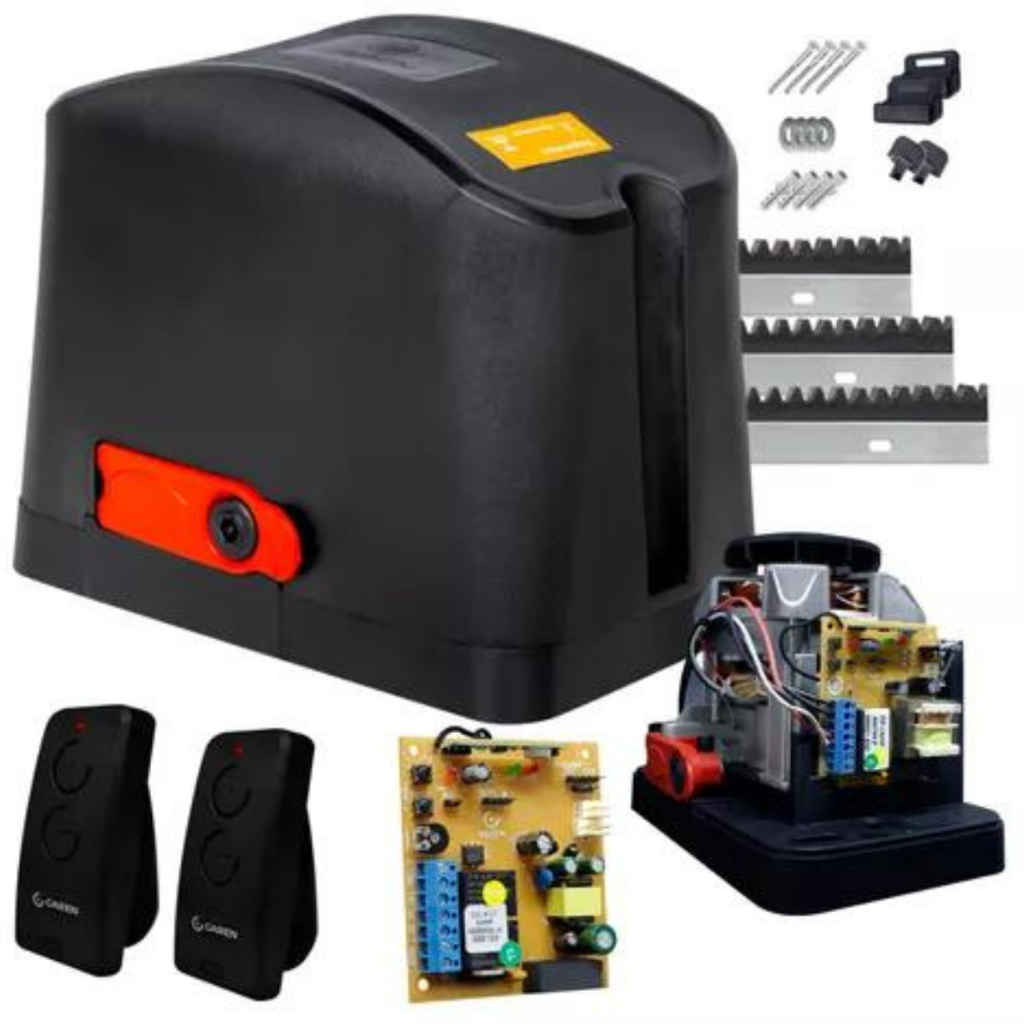 Kit Motor Para Portão Eletrônico Deslizante de Correr Garen DZ Casa 400 kilos