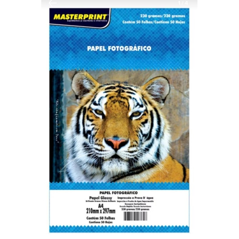 Papel Foto 230g A4 100 Folhas Brilhante - Masterprint.