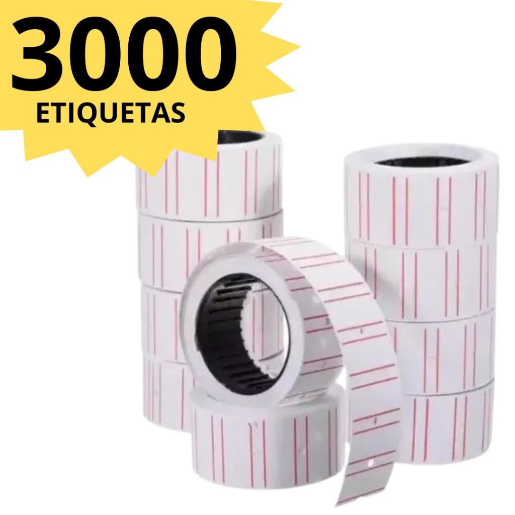Kit de Etiqueta para Preço 10 rolos com 3000 Etiquetas Para Etiquetadora Manual