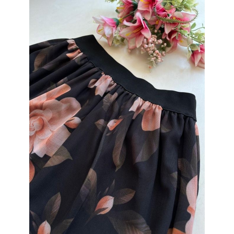 Saia de tule estampado
