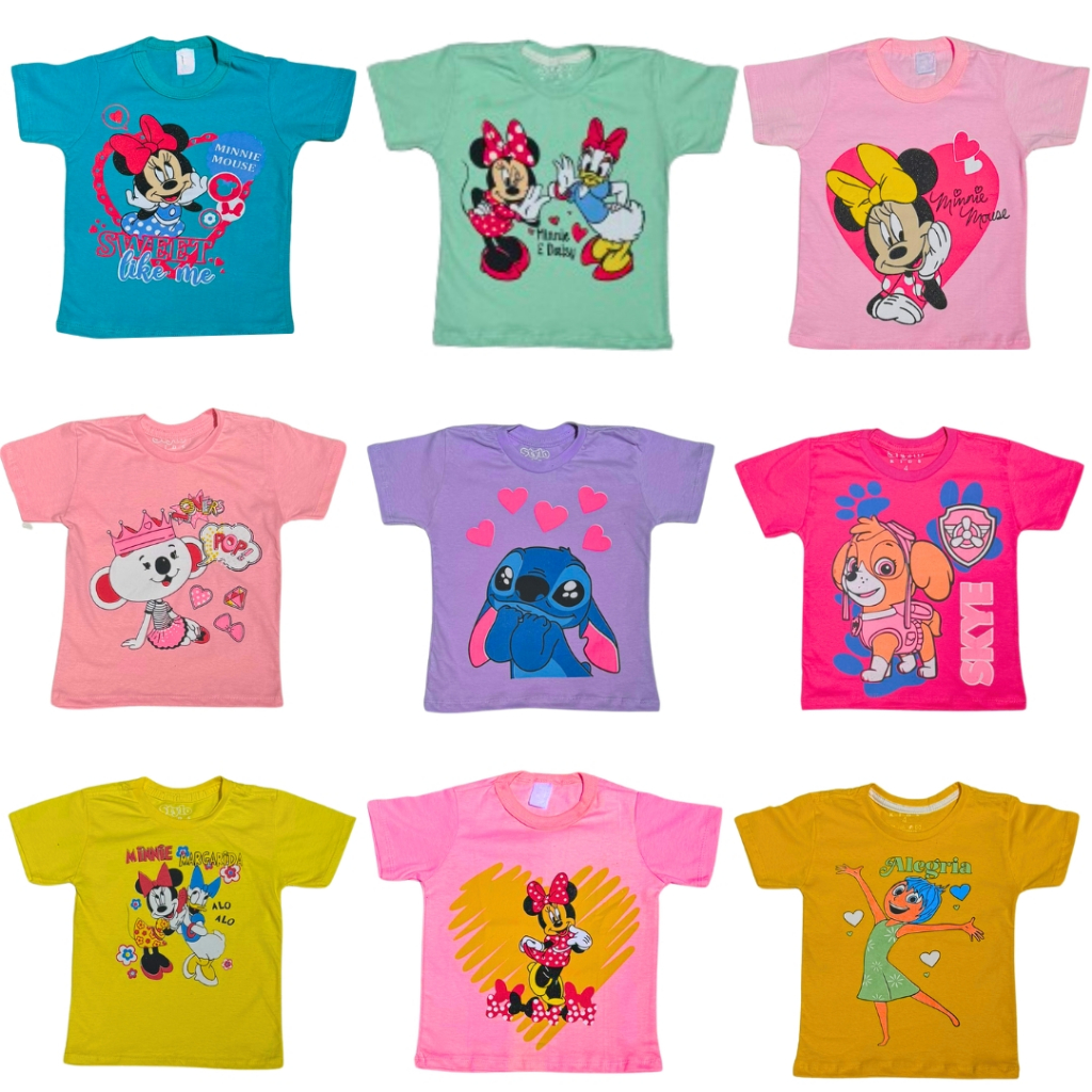 Kit 2 Camisetas infantil feminina
