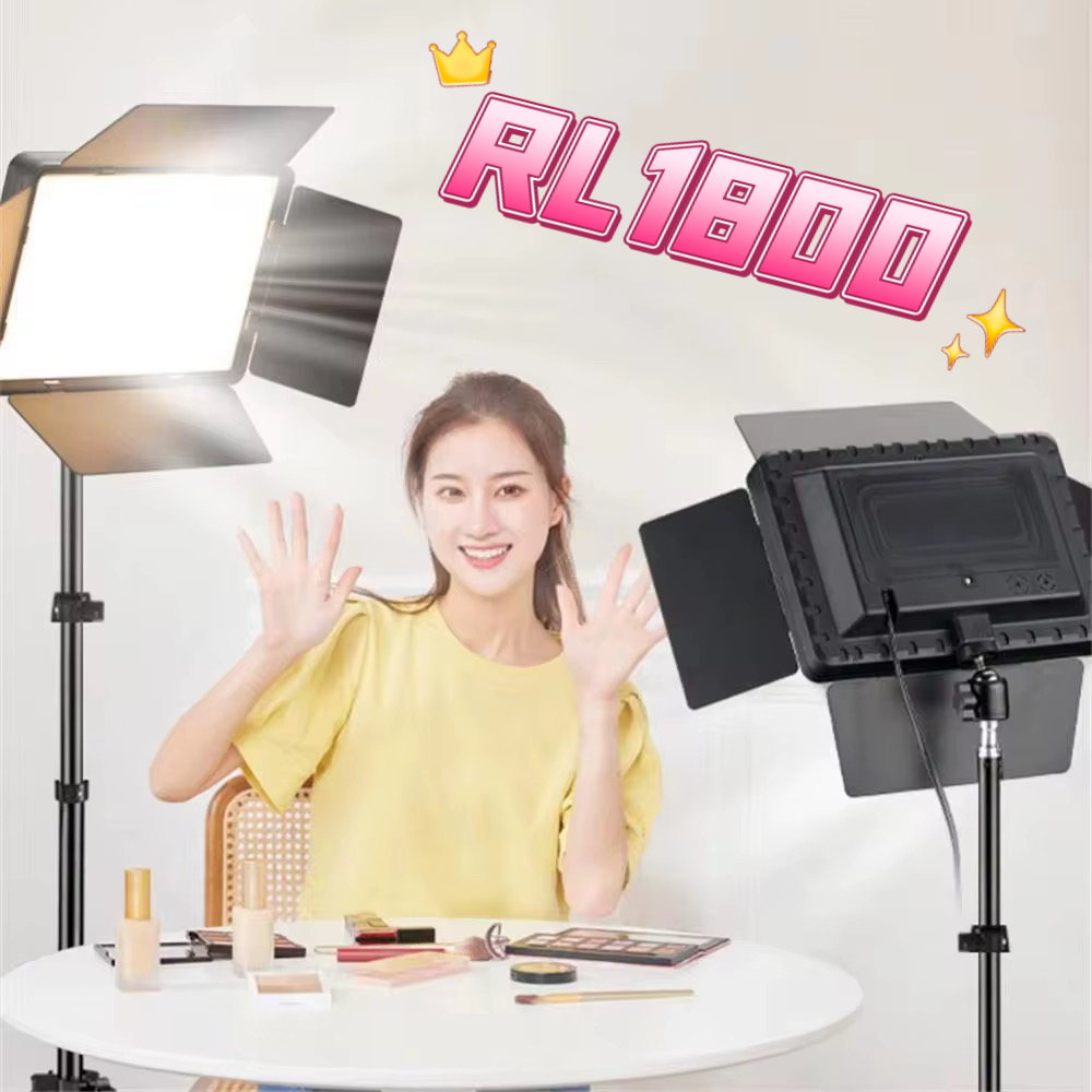 Iluminação 80W Bicolor Estúdio Led Para Fotografia Video Com  Controle e Tripe 2,1 Metros RL1800