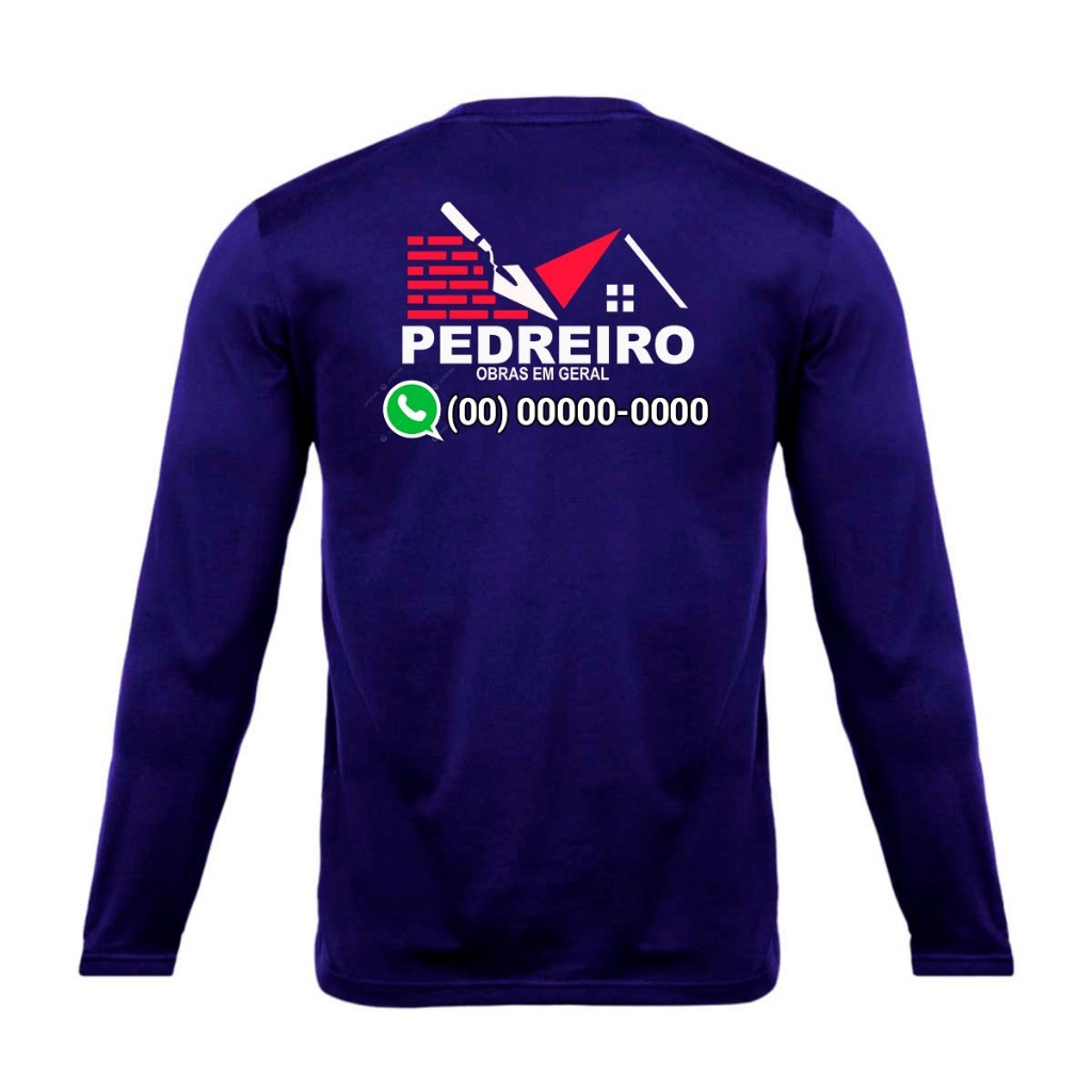 Camiseta para Pedreiro Com Telefone Trabalho Uniforme Profissional Autônomo