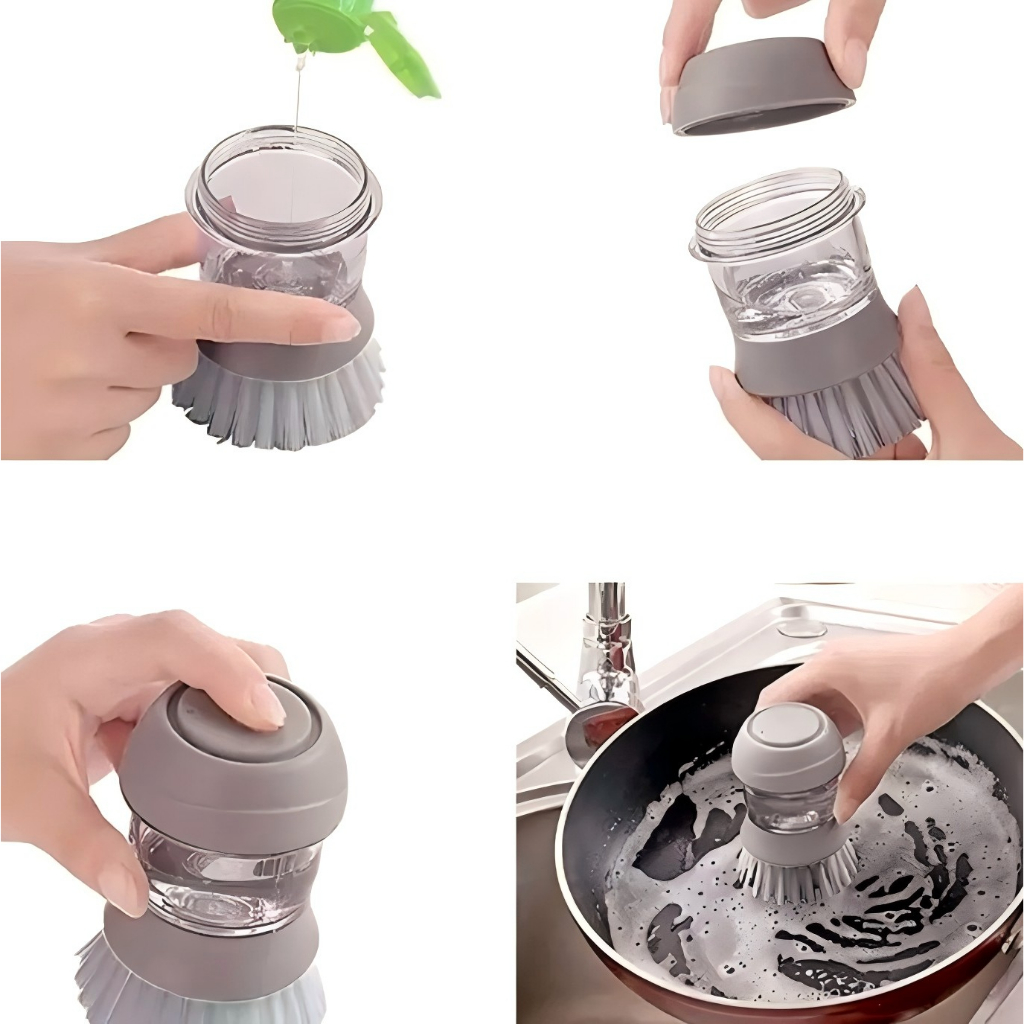Escova de Aço Multiuso c/ Dispenser – Limpa Panela, Fogão e Louça p/ Cozinha